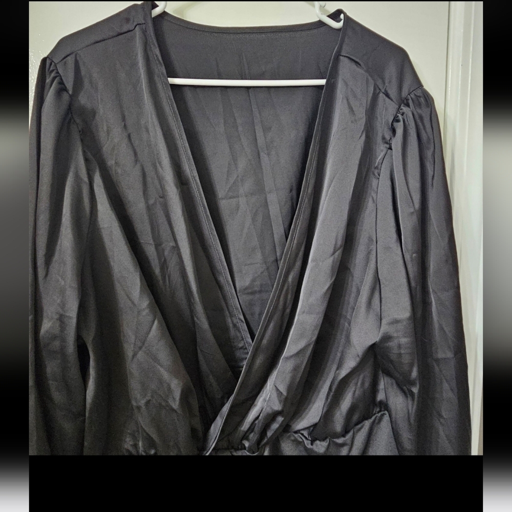 Black Women's 4xl Long Sleeve Bodysuit